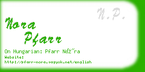 nora pfarr business card